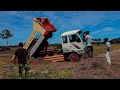 Dump Truck Stuck In Deep Mud &amp; Recovery By Excavator | รถบรรทุกบก | Xe tải đất | 육상 트럭 [ EP.313 ]
