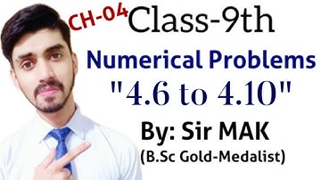 Exercise Numerical 4.6 to 4.10, Turning Effect of Force, Class 9th Federal Board Physics chapter 4