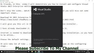 Install and configure Visual Studio 2015 Enterprise edition | Offline ISO downloader URL, learn easy