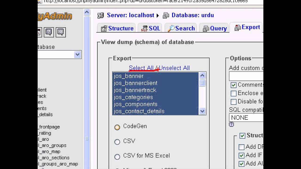 How to export mysql database file ? (Urdu) www.vir-zone.com - YouTube