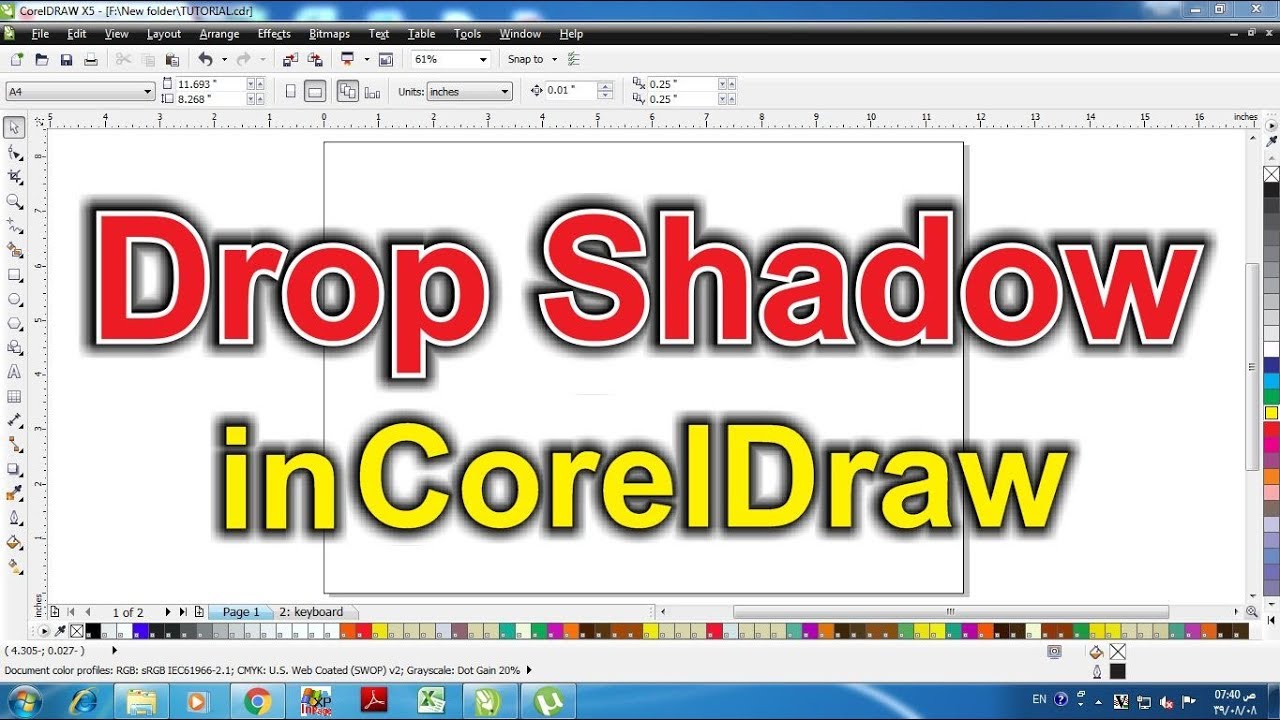 how to create drop shadow in coreldraw x6