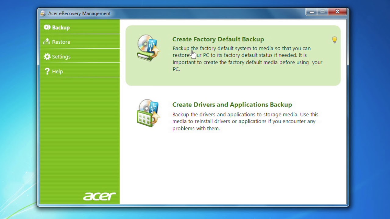 emachines recovery management gratuit
