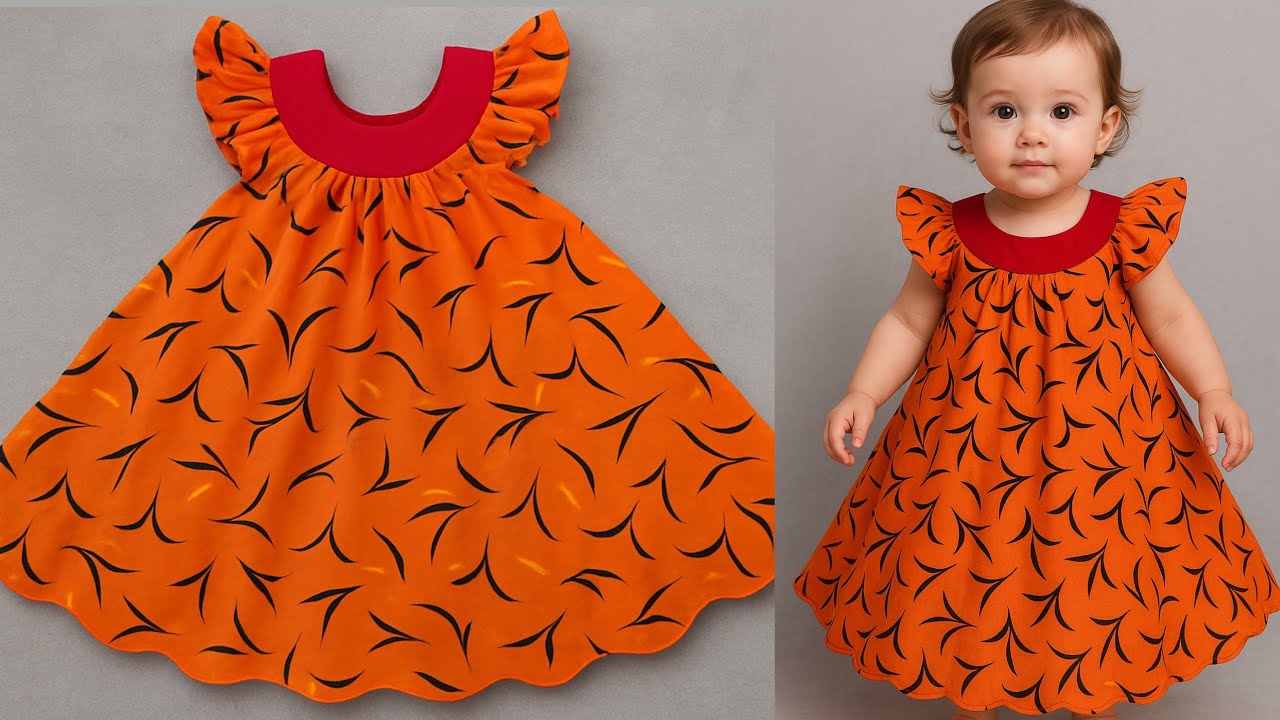 ১ গজ কাপড় দিয়ে বাচ্চাদের জামার ডিজাইন কাটিং এবং সেলাই #babyfrockdesign #babyfrockcutting