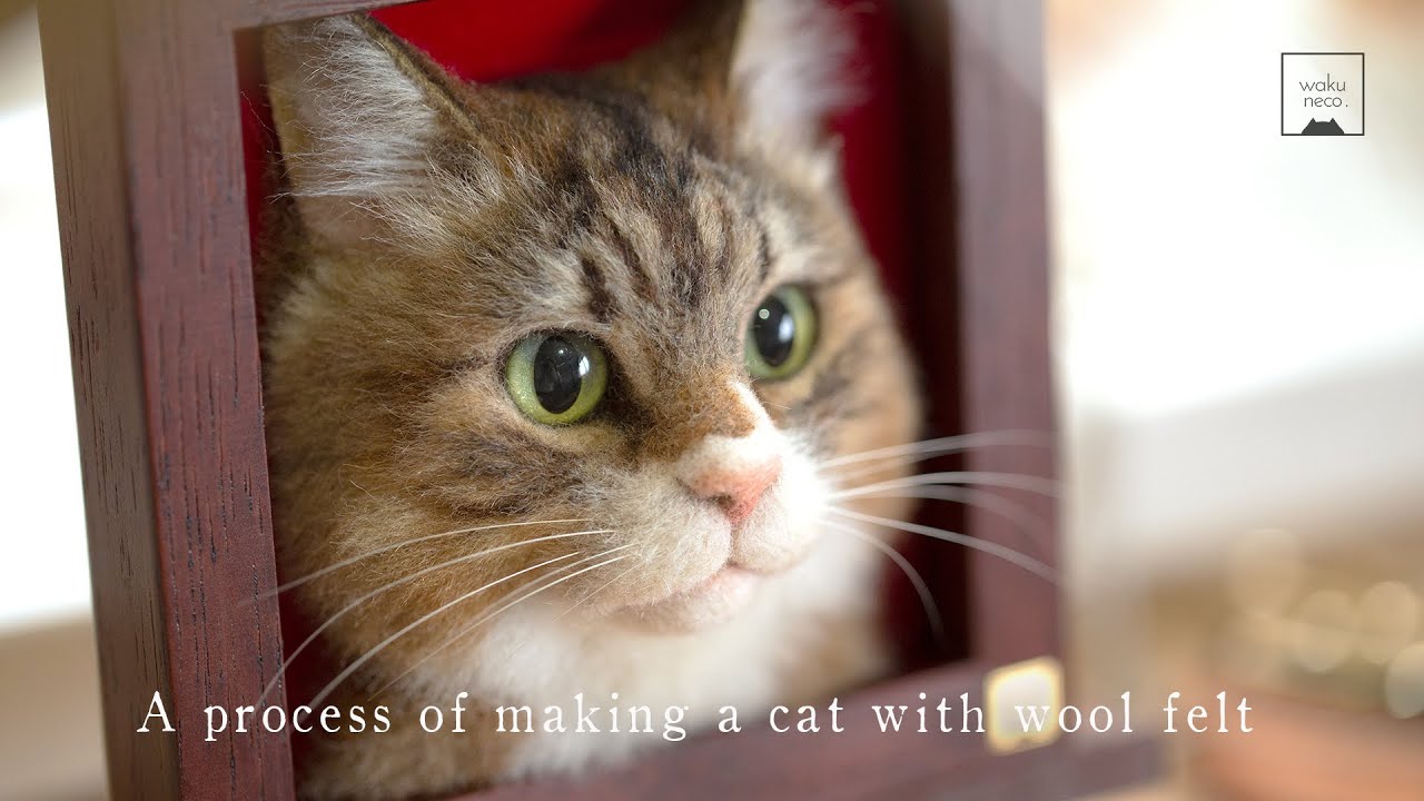 羊毛フェルトで猫を作る制作過程4 A Process Of Making A Cat With Wool Felt Youtube