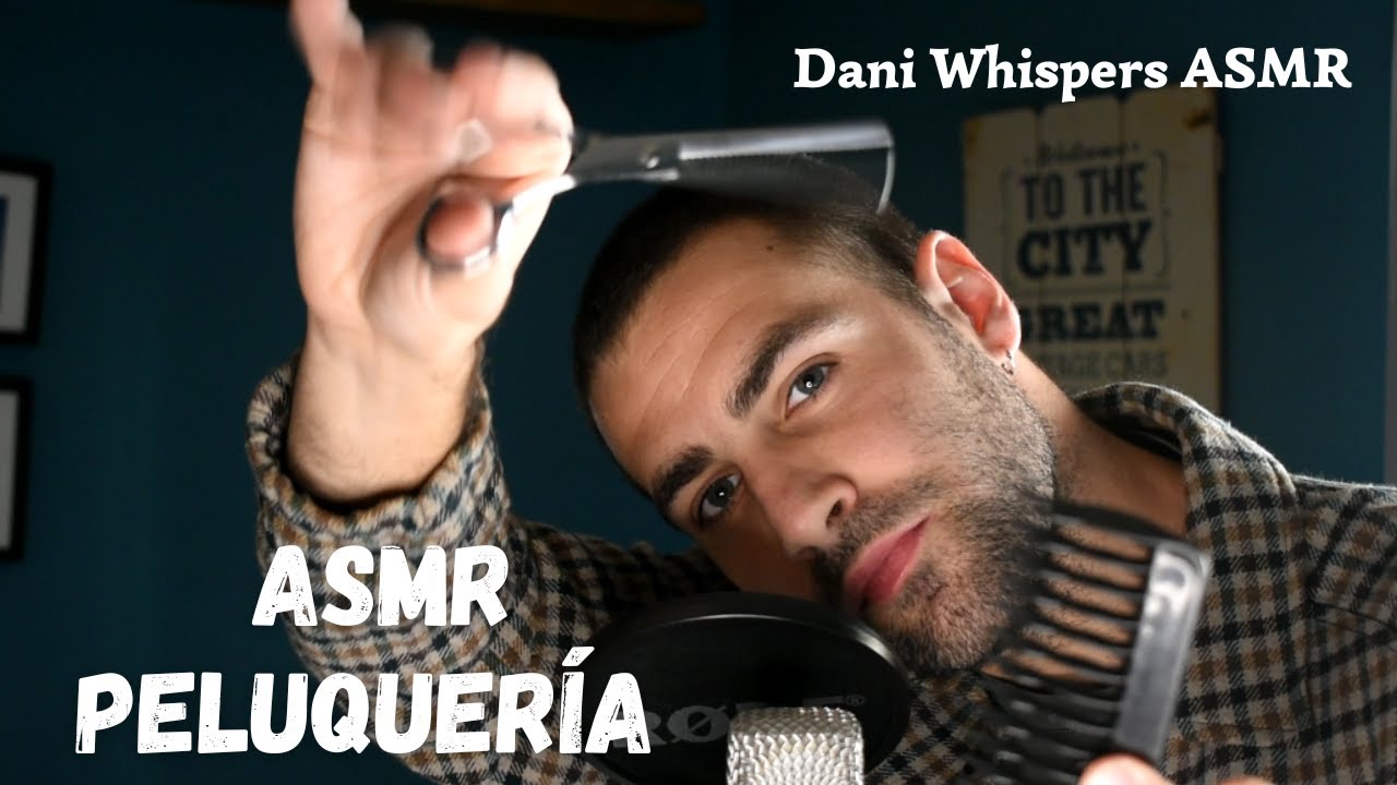 ASMR en español ROLEPLAY PELUQUERÍA Relajante / Con susurros, sonidos de agua, maquinilla y tijeras.