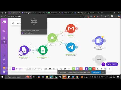 Cookie Order Automation using Make.com, Google Forms, Sheets, Email & Telegram by Blackcoffer Team