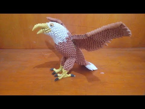 how to make paper craft 3d origami eagle (easy)