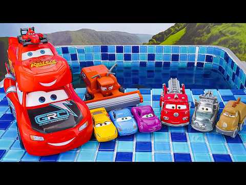 Disney Pixar Mini Cars Unboxing Review ASMR | Oversized Lightning Mcqueen | Mini Rails Magic