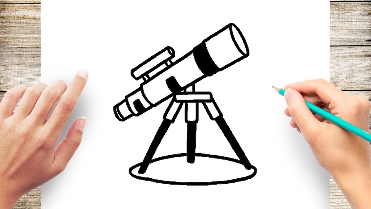 How To Draw A Telescope Step By Step