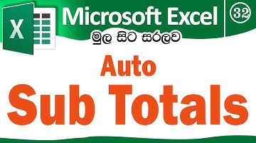 Subtotals - Microsoft Excel for Beginners in Sinhala - Part 32