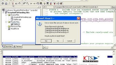 Array and File handling using VC++ and MFC| VC++ Tutorials