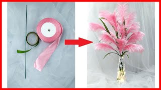 Qq. Handmade - How to make reeds with the ribbon | Hướng dẫn làm bông cỏ lau từ ruy băng