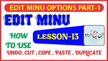 HOW TO USE CUT, COPY, PASTE, DUPLICATE, SELECT ALL COMMANDS In Inpage Urdu Lesson -13 URDU/HINDI