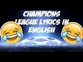 Champions League lyrics in english