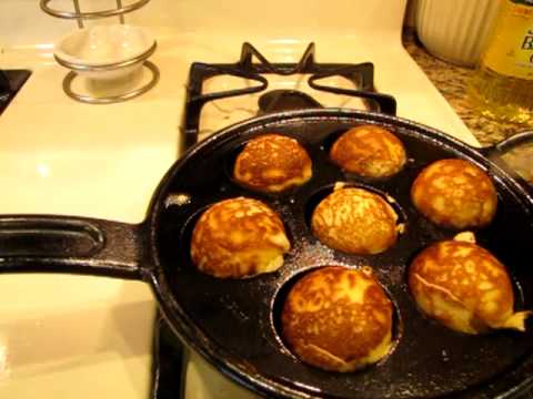 Lodge Aebleskiver Pan Seasoned Cast Iron, P7A3, with assist handle