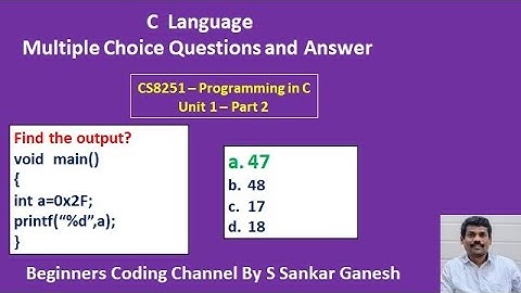 C MCQ | Multiple Choice Questions and Answer in Storage classes, scanf and printf of C |  Tamil | 2