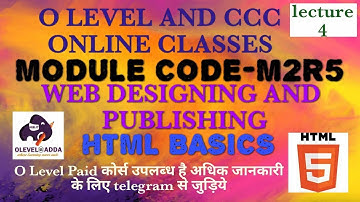 Module Code- M2-R5 | Web Designing and Publishing|NIELIT OLEVEL| CCC |Lecture -04