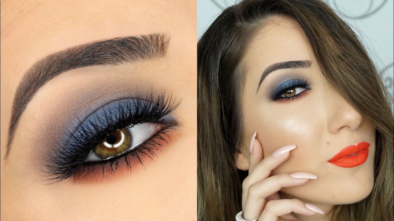 Blue And Orange Smokey Eye Makeup Tutorial YouTube