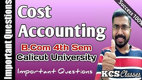 Cost Accounting|Important Questions|Calicut University Bcom 4th Semester