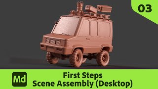 First Steps with Substance 3D Modeler - 03 Assembly (Desktop Mode) | Adobe Substance 3D