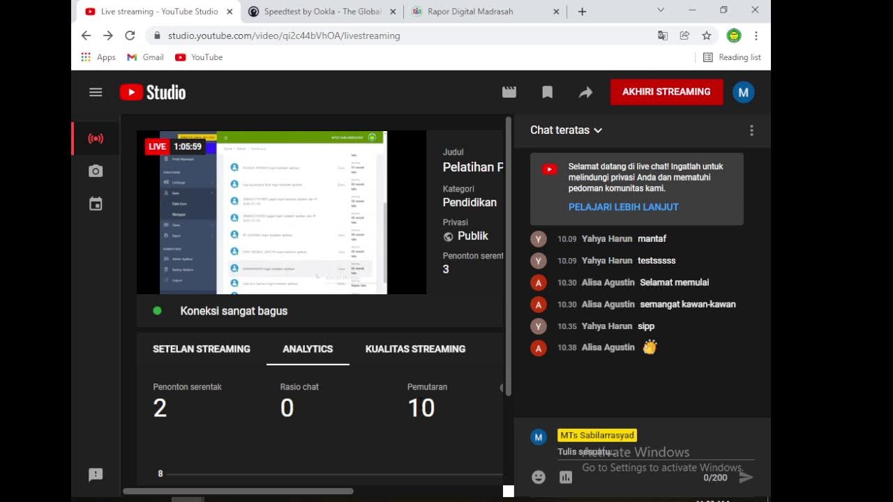 Pelatihan Pengisin Rapot Digital Madrasa (RDM)