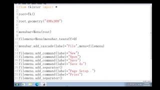 Tkinter notepad creation part-2
