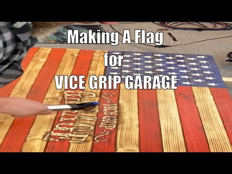 Vice Grip Garage Wooden US Flag for Derek Bieri