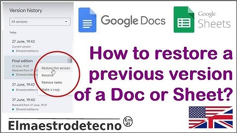 Restore previous versions of a document with Google Docs, Sheets, Presentations, Slides