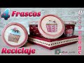 RECICLAJE, FRASCOS DE CRISTAL CON DECOUPAGE Y CHALK PAINT, y bandeja DIY