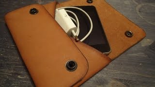 Работа с кожей. Визитница. Изделие без швов. Making leather wallet