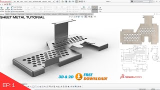 Solidworks  Beginner Tutorials | Sheet Metal Modelling | EP1