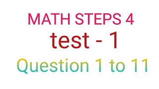Celebrity math steps 4(bharti bhavan) test 1 question 1  to 11 solution Net Worth