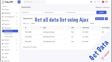 Using Ajax get data list all Department in Laravel 10 | School System