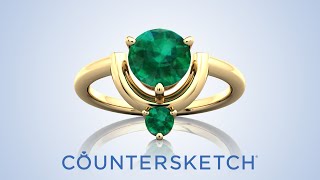 Freeform Three-Prong Solitaire - CounterSketch