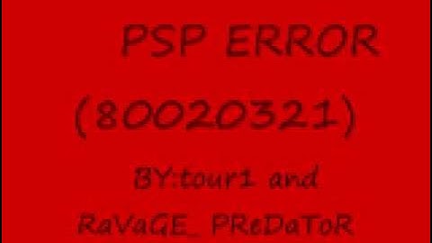 PSP ERROR (80020321)