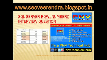 MS SQL Server Row_Number() Interview Question