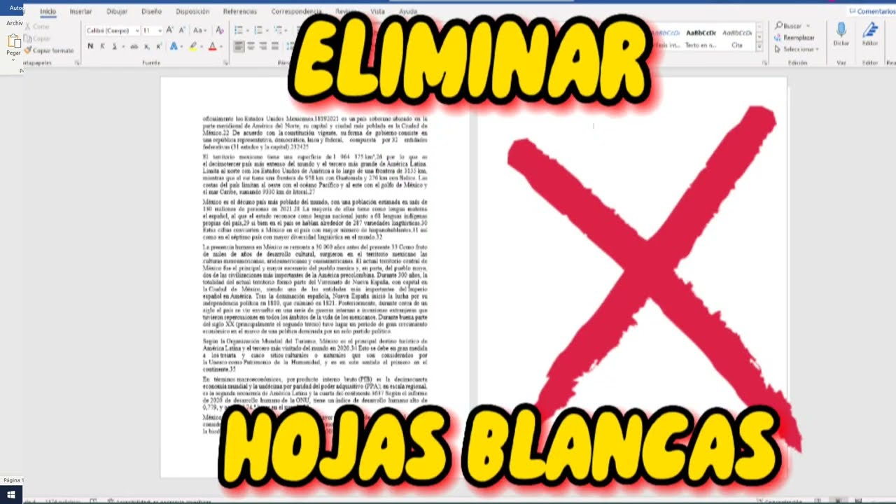 Borrar hoja en blanco de word