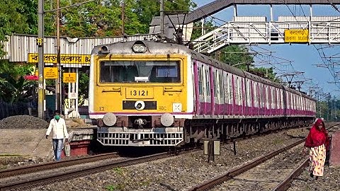 Single Wind Shielded Conventional 12 Coach EMU Train in a Bright Sunny Afternoon | Eastern Railways