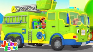 Junior Squad Колеса на пожежних машинах Пісня + більше Відео дитячого садкадля малюків