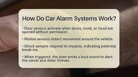 How Do Car Alarm Systems Work? - Talking Tech Trends
