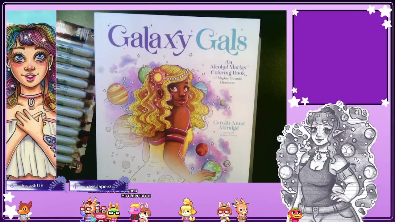 GALAXY GALS By @CreativeCarrah  Alcohol Marker Coloring Book Flip