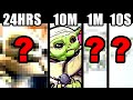 Drawing BABY YODA in 1 DAY (24 HOURS) | 10 Minutes | 1 Minute | 10 Seconds???