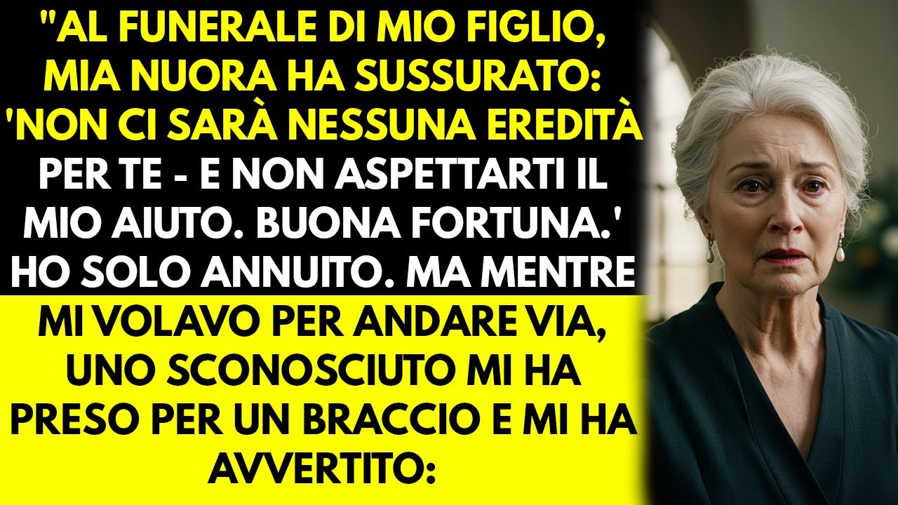 Durante il funerale di mio figlio, un uomo misterioso mi ha avvicinato: ‘Tua nuora non è chi credi’