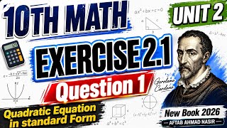 10th Math || Unit 2 || Exercise 2.1 || Question 1 || Quadratic Equation in Standard Form || PECTAA 