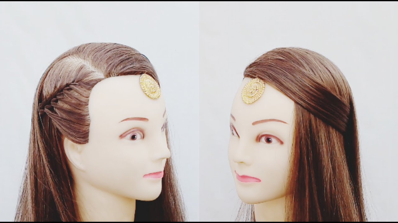 super-easy-latest-maang-tikka-hairstyle-trendy-hairstyle-for-wedding