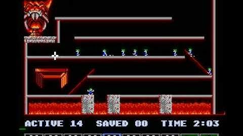Lemmings (NES) tricky level 6 solution