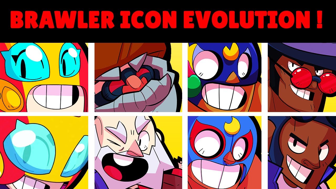 All Brawler Icon Evolution Brawl Stars Old Vs New Youtube - brawl stars ícone