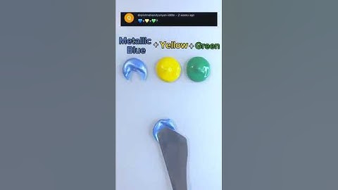 Most satisfying color mixing- Metallic Blue+Yellow+Green #shorts #paintmixing #mixedcolors #asmrart