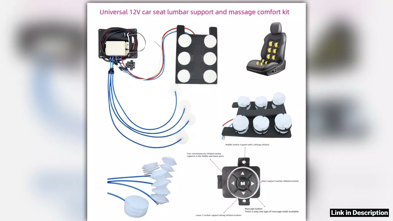 Car Seat Lumbar Support Massage Cushions Electric Back Neck Air Inflatable Pillow Lumbar Massage fo