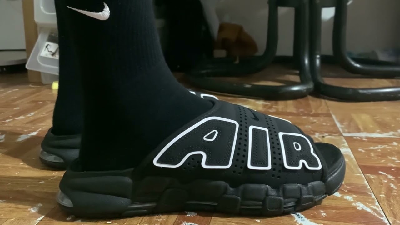 NIKE AIR MORE UPTEMPO SLIDE | Unboxing, review & on feet - YouTube